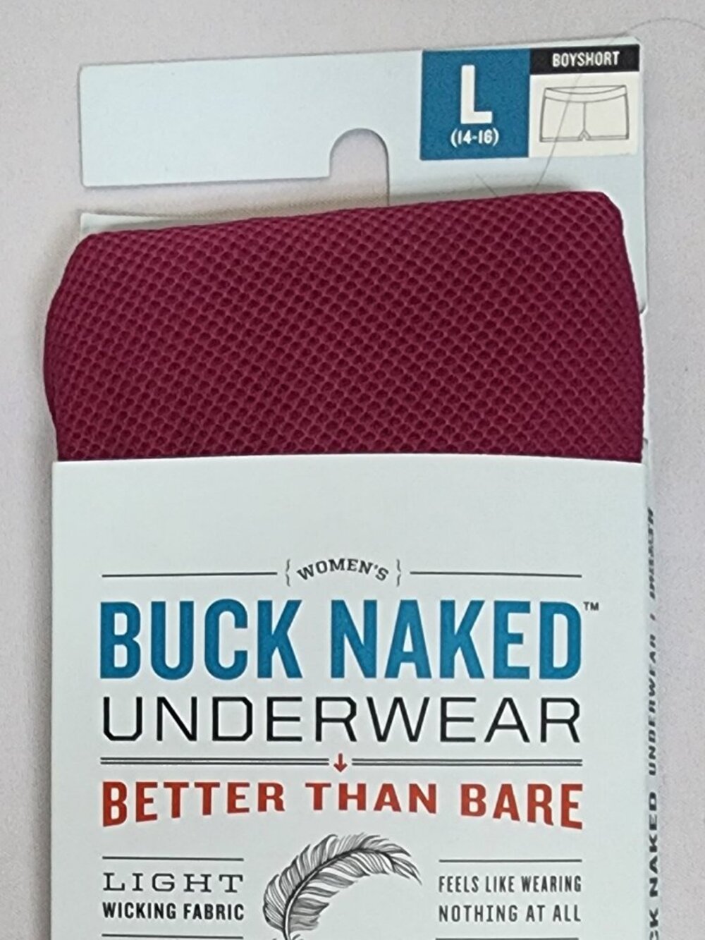 Duluth Trading Buck Naked Underwear Boyshorts - Maroon - Large